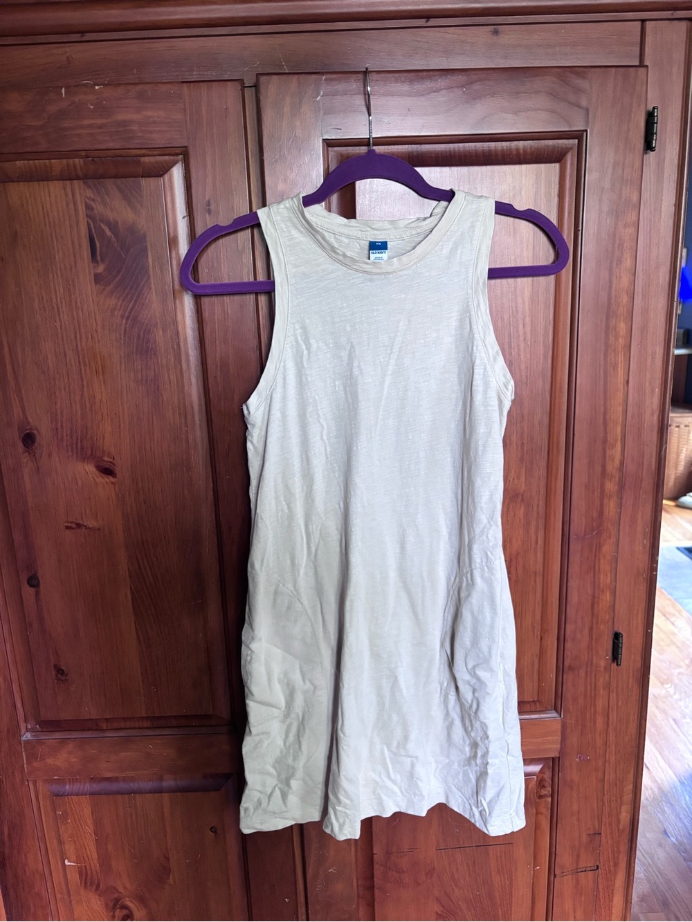 Light Beige Sleeveless Tank Dress